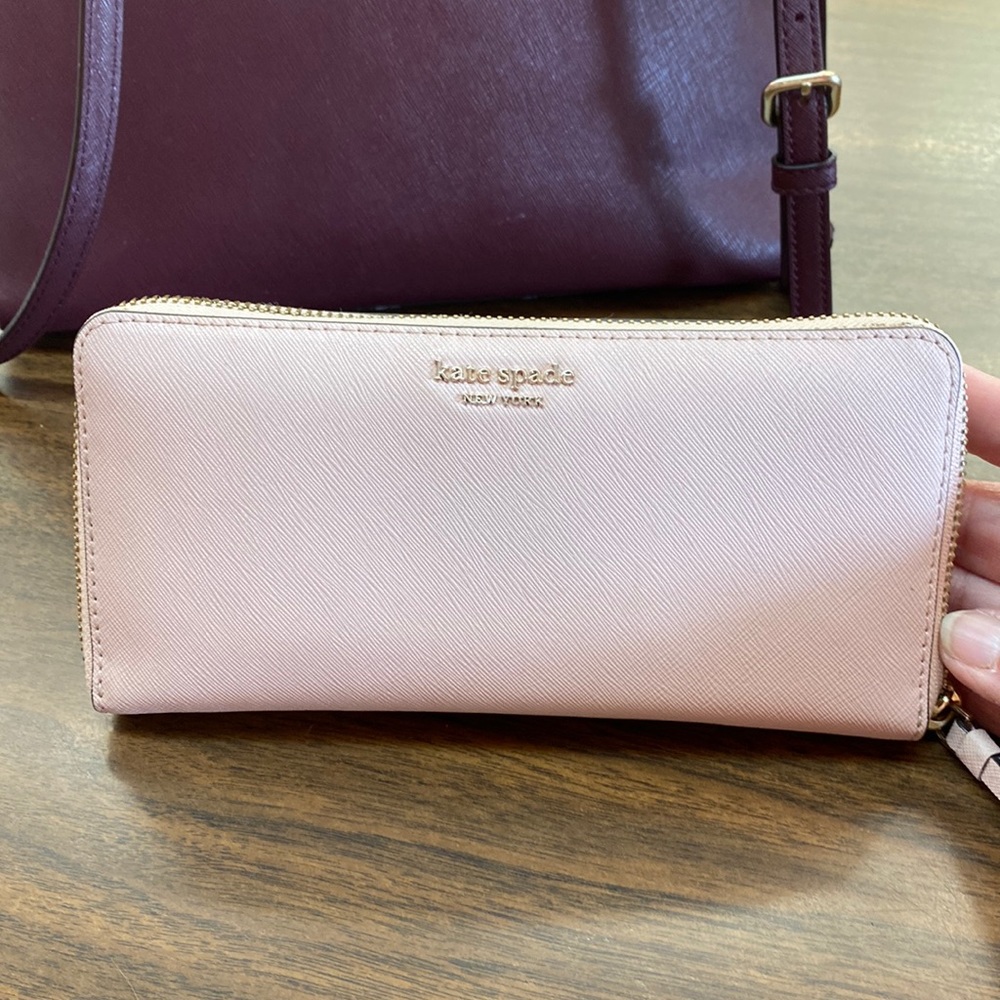 kate spade Pink Leather Zip Continental Wallet